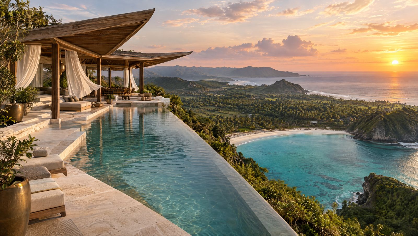 Cliffside terrace over the bay