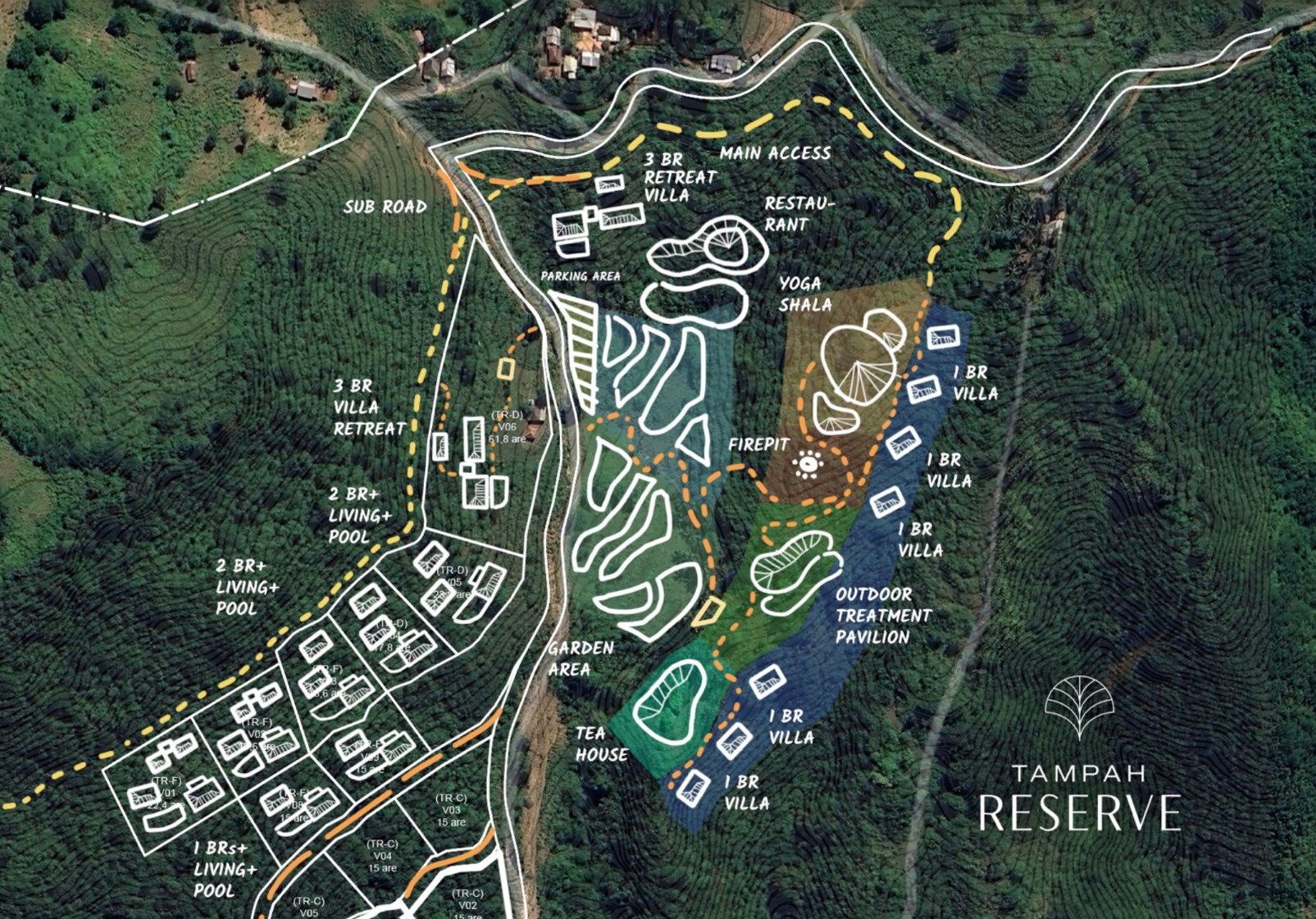 Working layout of the retreat center and wellness villas, 14 October 2026